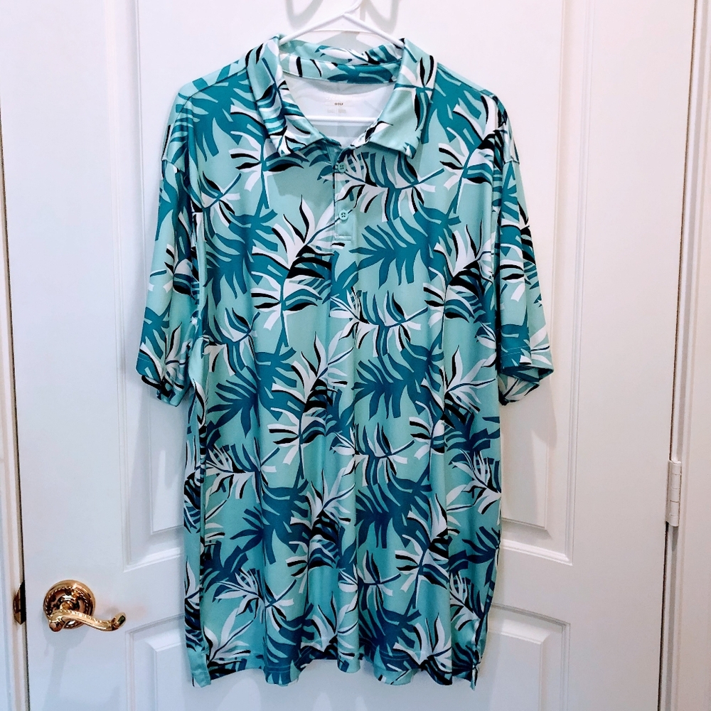 Teal Hawaiian BCG Golf Shirt 3XL